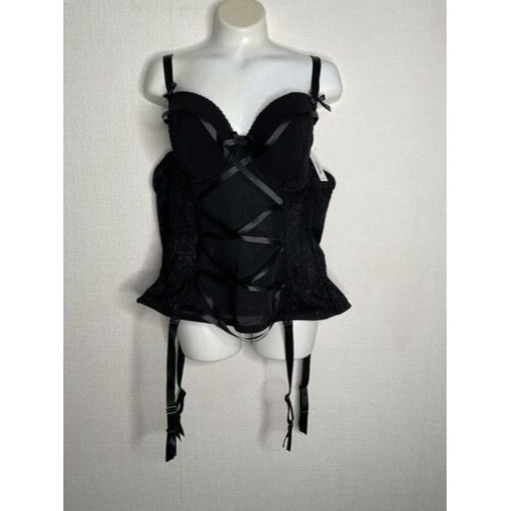 NWT Adore Me Black Bustier Lace Up Corset Lingerie Women Size 40B - Picture 12 of 12